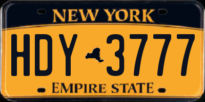 NY license plate HDY3777