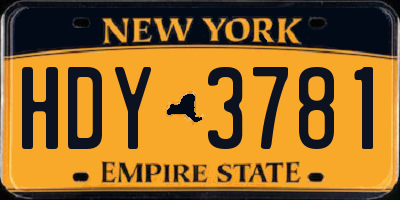 NY license plate HDY3781