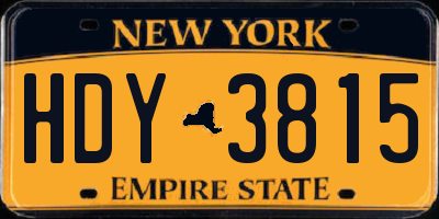 NY license plate HDY3815