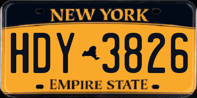 NY license plate HDY3826