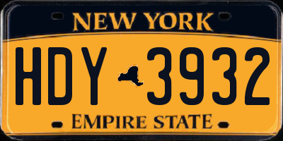 NY license plate HDY3932