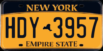 NY license plate HDY3957