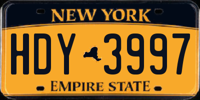 NY license plate HDY3997