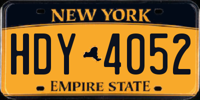 NY license plate HDY4052