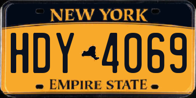 NY license plate HDY4069