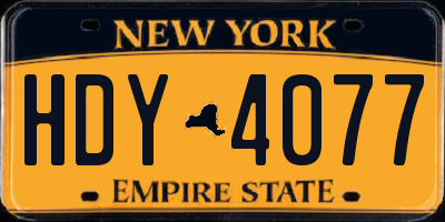 NY license plate HDY4077