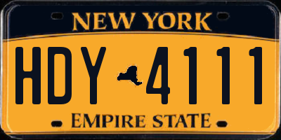 NY license plate HDY4111