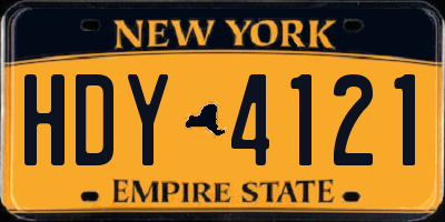 NY license plate HDY4121