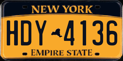 NY license plate HDY4136