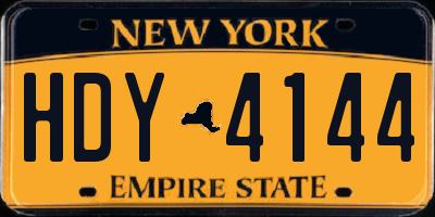 NY license plate HDY4144