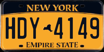 NY license plate HDY4149