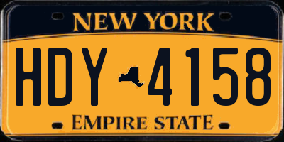 NY license plate HDY4158
