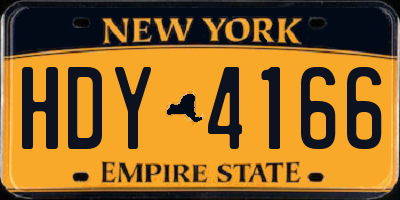 NY license plate HDY4166