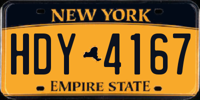 NY license plate HDY4167