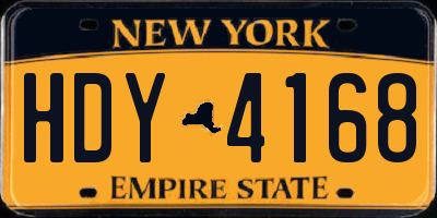 NY license plate HDY4168