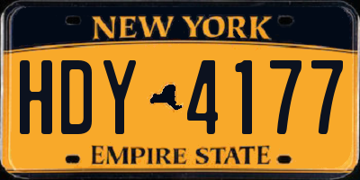 NY license plate HDY4177