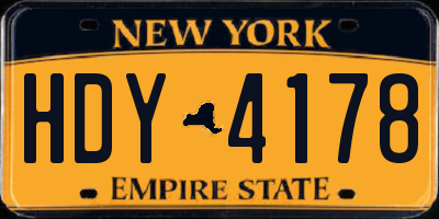 NY license plate HDY4178