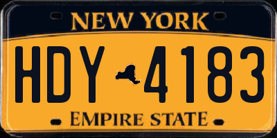 NY license plate HDY4183
