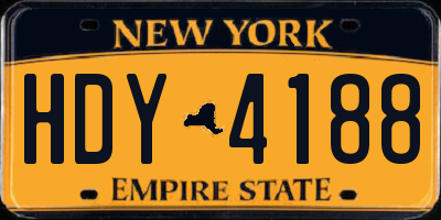 NY license plate HDY4188