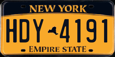 NY license plate HDY4191