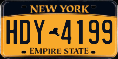 NY license plate HDY4199