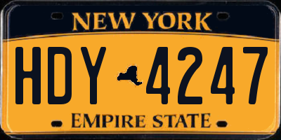NY license plate HDY4247