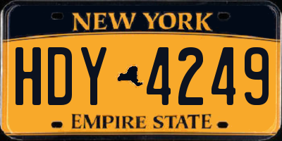 NY license plate HDY4249