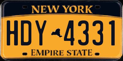 NY license plate HDY4331
