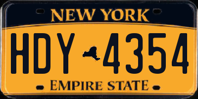NY license plate HDY4354