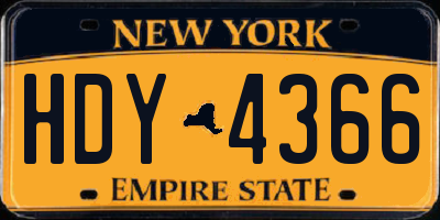 NY license plate HDY4366