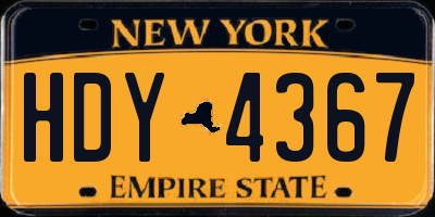 NY license plate HDY4367