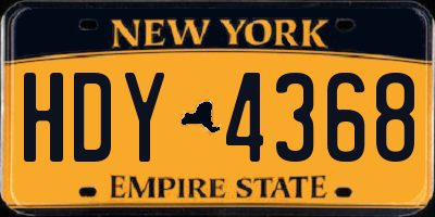 NY license plate HDY4368