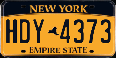 NY license plate HDY4373