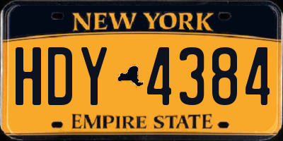 NY license plate HDY4384