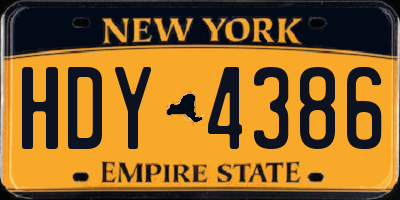 NY license plate HDY4386