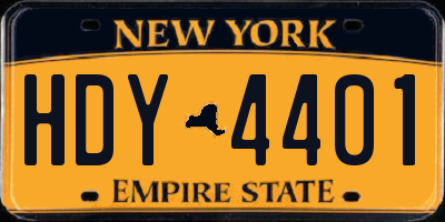 NY license plate HDY4401