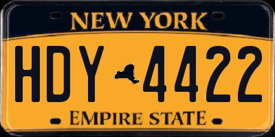 NY license plate HDY4422