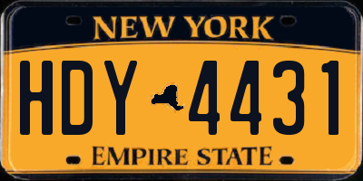 NY license plate HDY4431