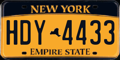 NY license plate HDY4433
