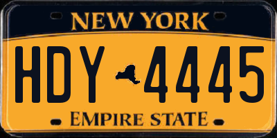 NY license plate HDY4445