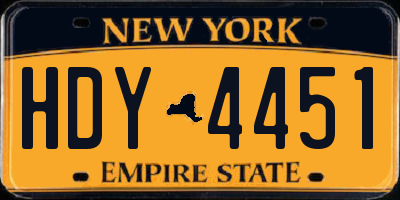 NY license plate HDY4451
