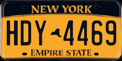 NY license plate HDY4469