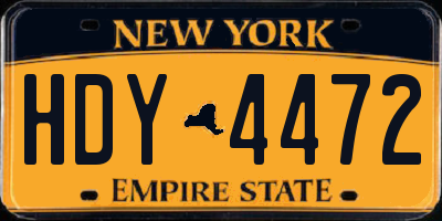 NY license plate HDY4472