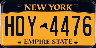 NY license plate HDY4476
