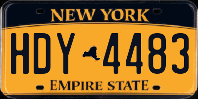 NY license plate HDY4483