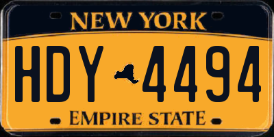 NY license plate HDY4494