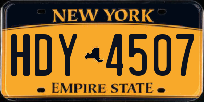 NY license plate HDY4507
