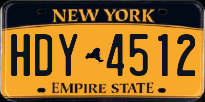 NY license plate HDY4512