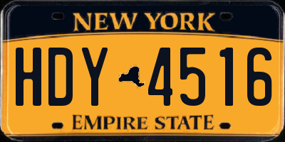 NY license plate HDY4516