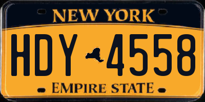 NY license plate HDY4558